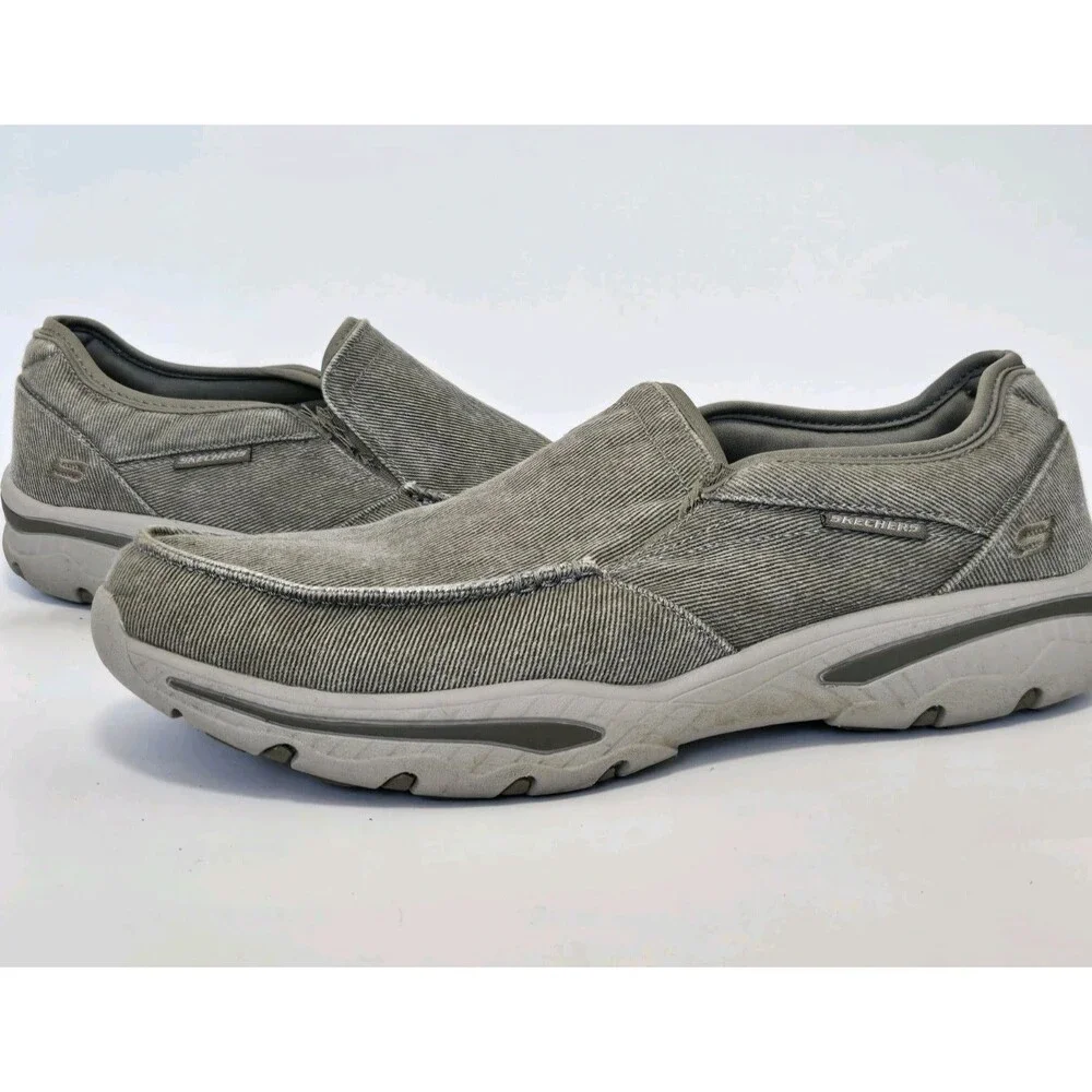 Skechers Shoes Mens 11 Creston Moseco Taupe Slip-On Memory Foam